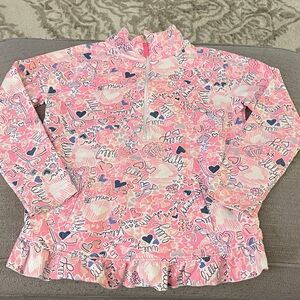 Lilly Pulitzer Lilac you a lot Popover Valentine Girls Sweatshirt size XL(12-14)